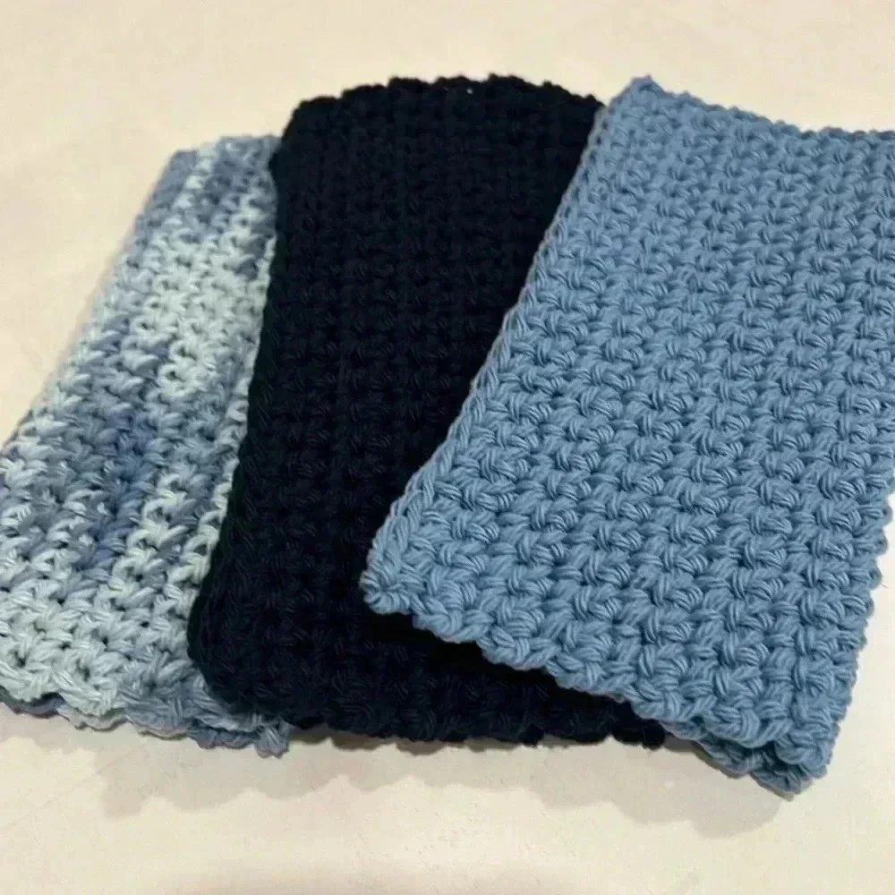 Hand Crocheted Washcloth/Dishcloth - Set of 3